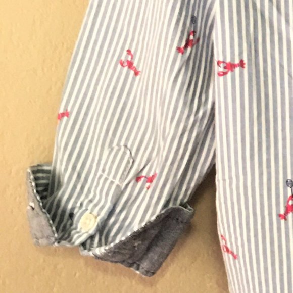 OSHKOSH Button Front Lobsters Play Badminton Shirt - Picture 9 of 14